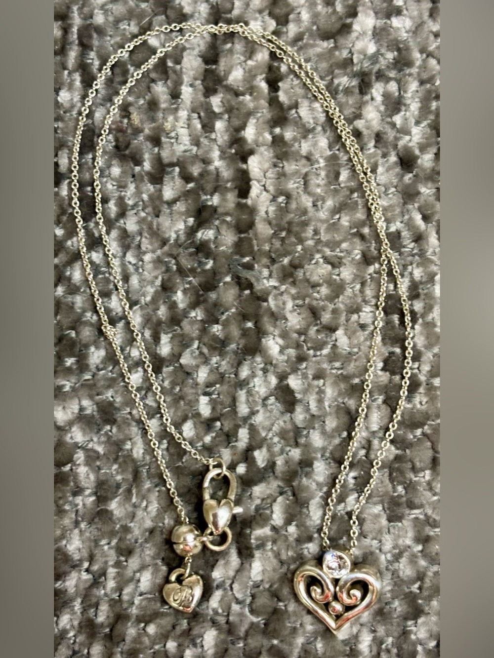 Brighton Alcazar heart silver Necklace with Crystal Accent lobster closure